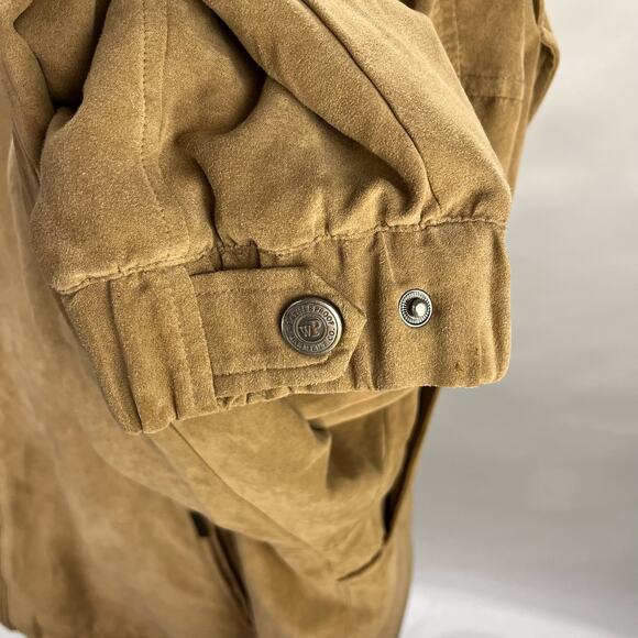 VTG WEATHERPROOF | Tan 90s Faux Suede Collard Bomber Jacket | Men's - Picture 10 of 14